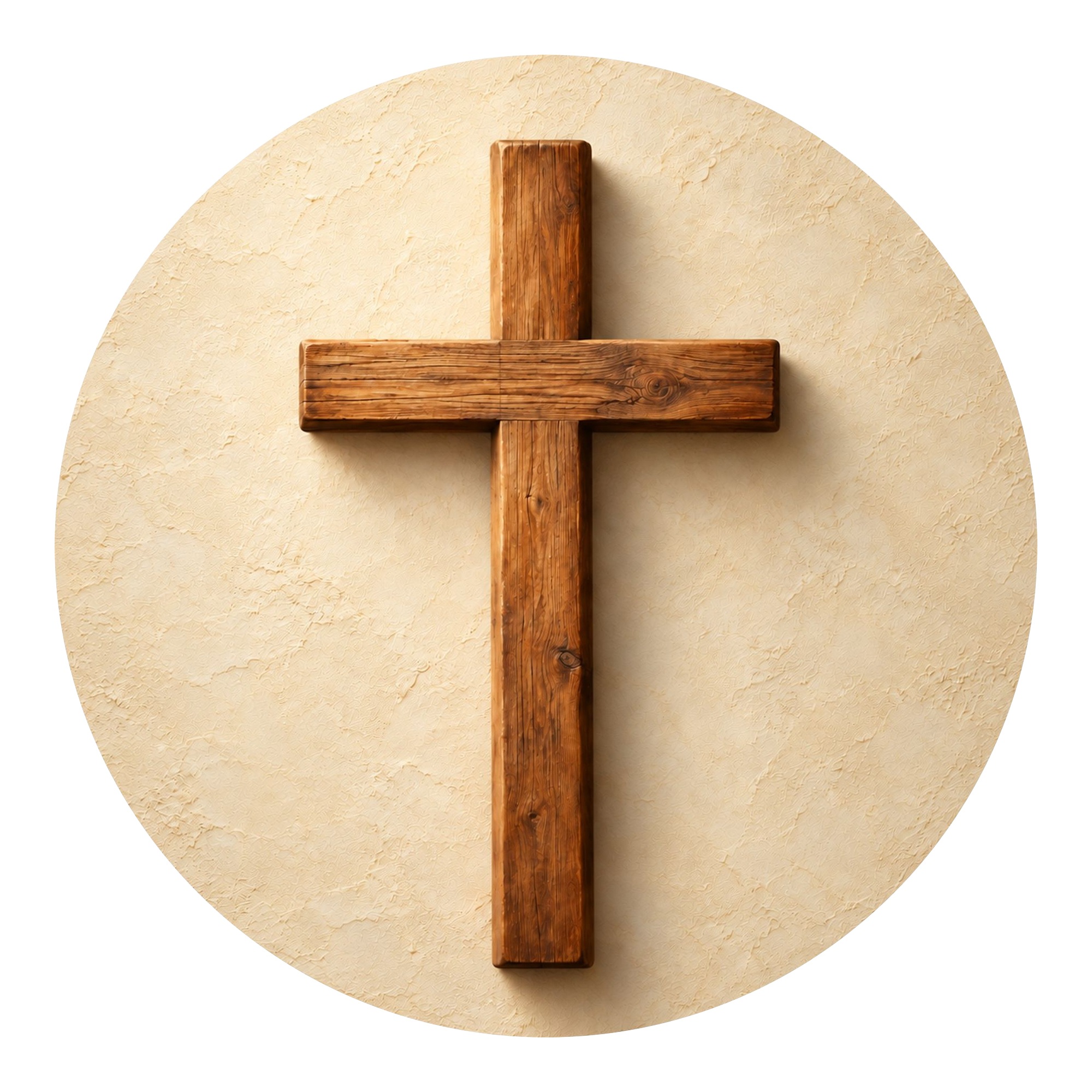 Wood Cross — round printed wall hanging