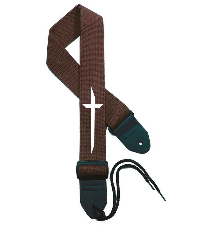 Dark Brown Strap / White Cross