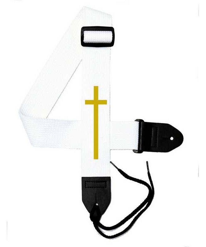 White Strap / Gold Cross