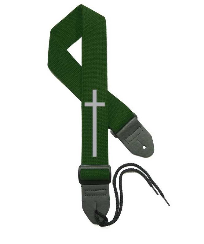 Forest Green Strap / Silver Cross